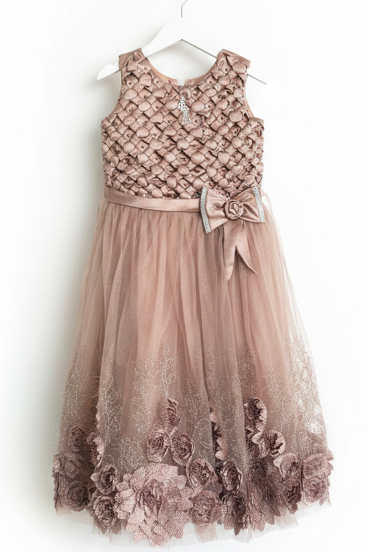 Rose Gold Party Dress - Hanger Shot