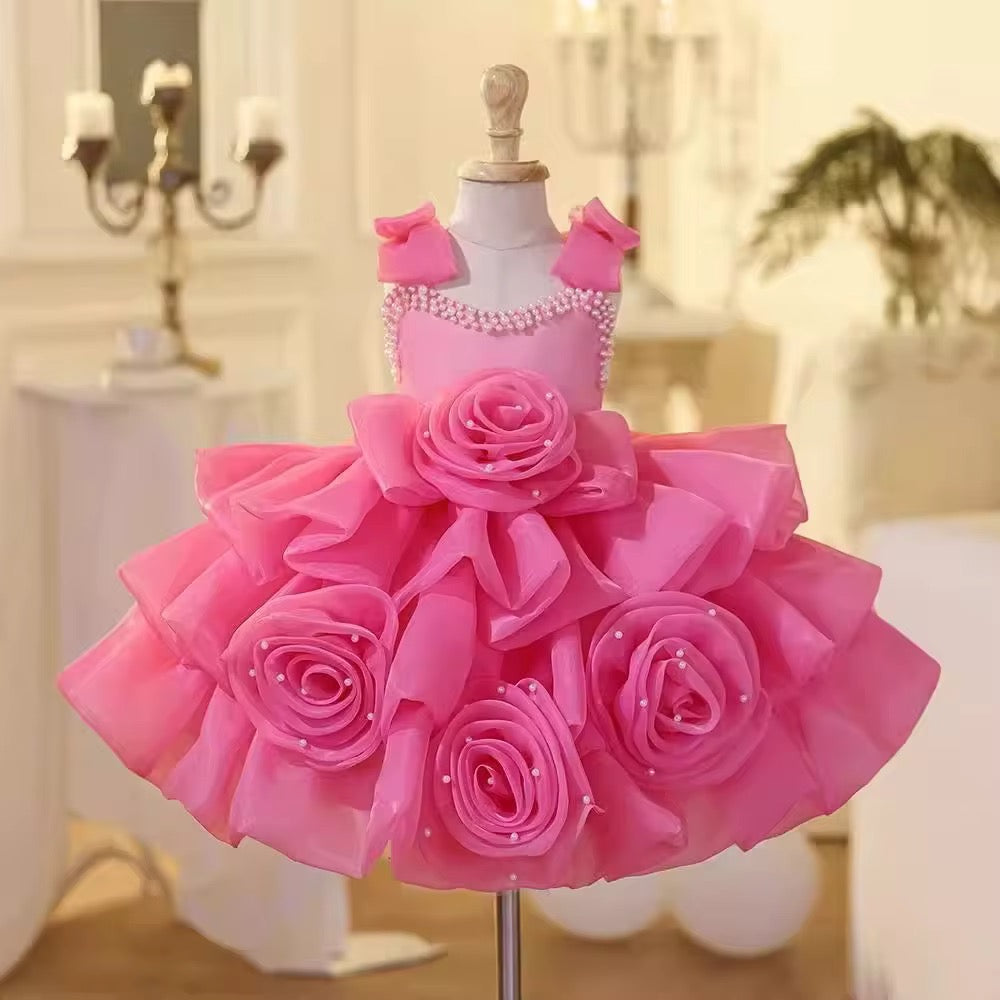 Pink Dress with Bow Shoulders