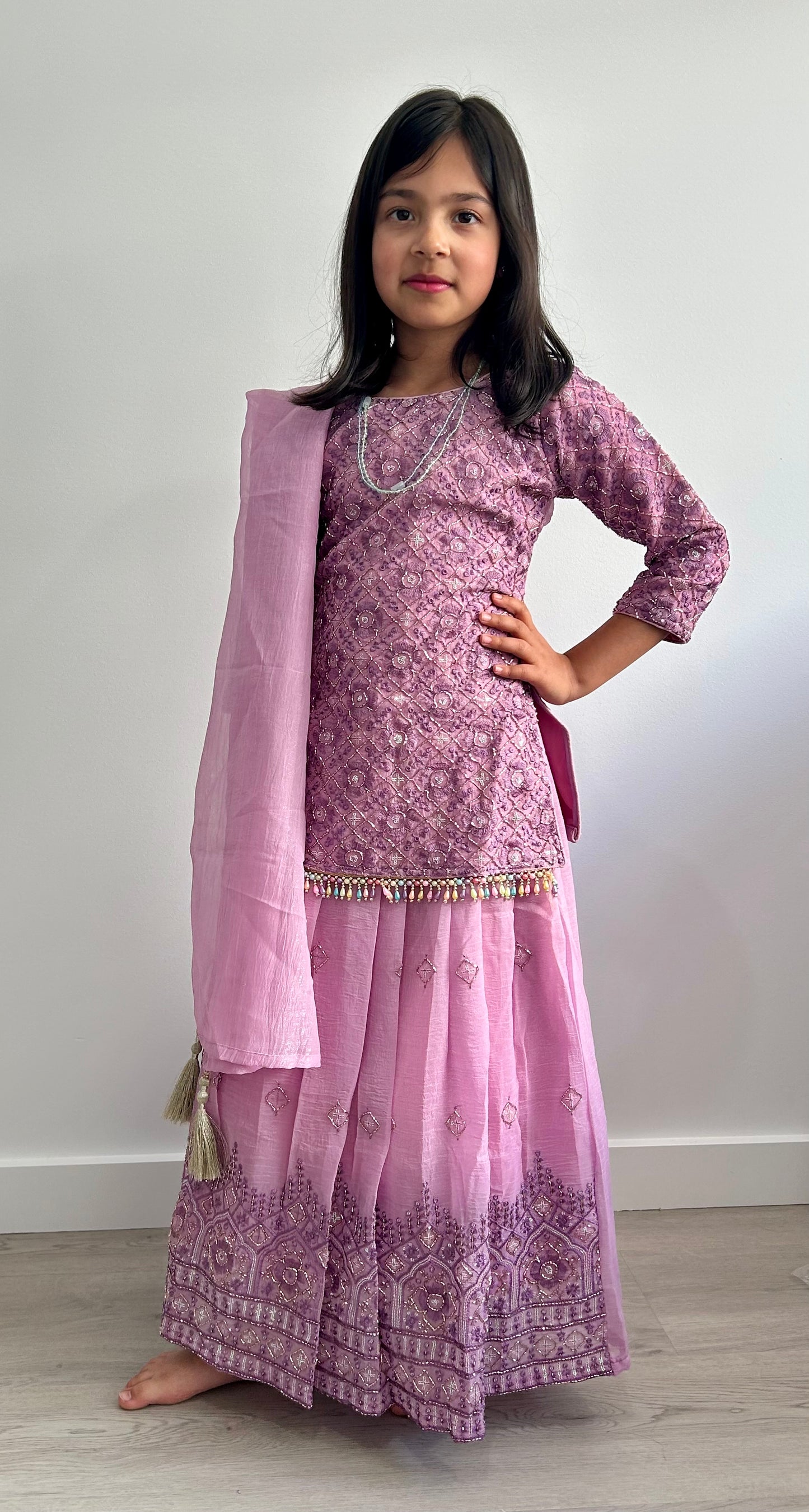 Purple Lavender Girls Lehnga