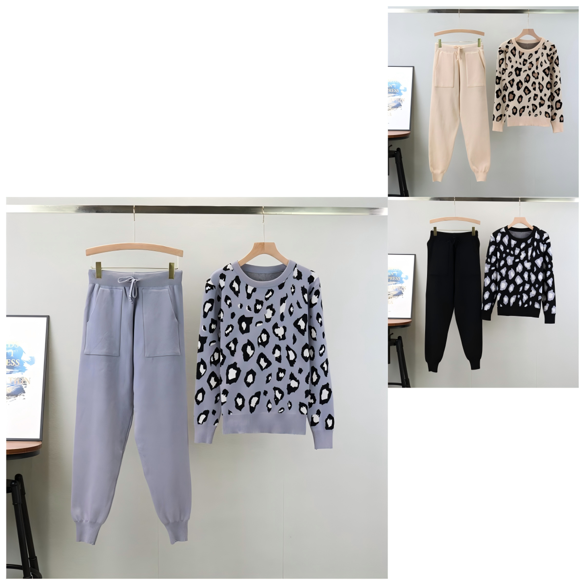 Leopard Print 2-Piece Knit Cord Set