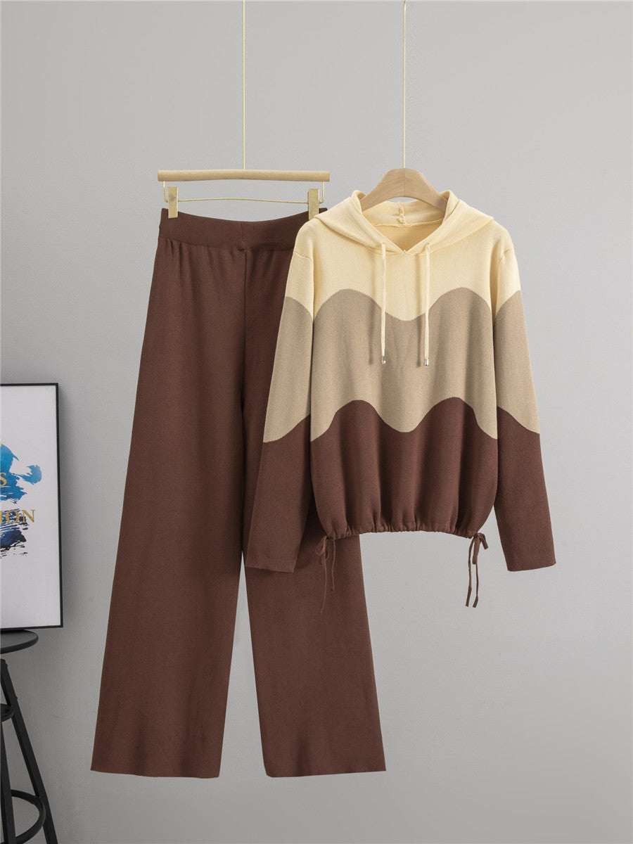 Wave Colour Block Hoodie Cord Set