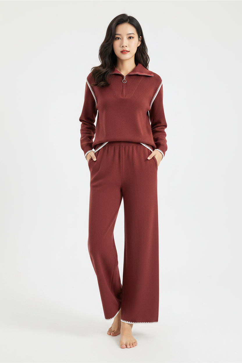 Model - Burgundy Scallop Trim