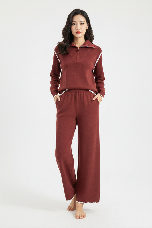 Model - Burgundy Scallop Trim