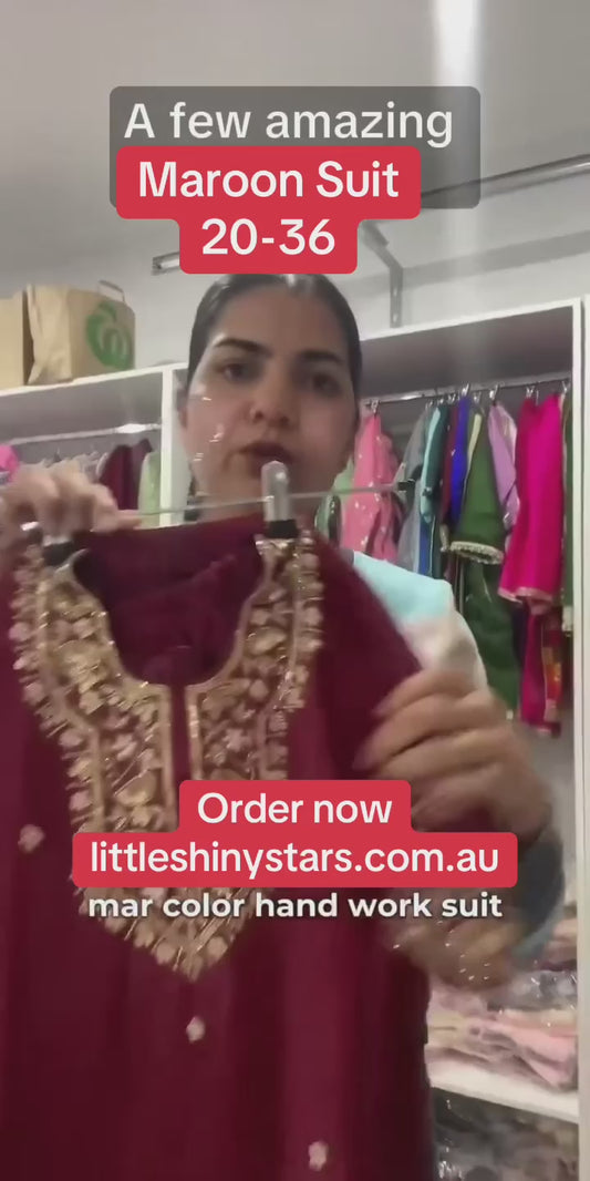 Maroon Handwork Salwar Suit
