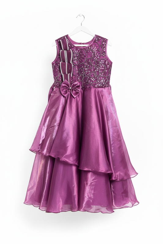 Purple Magenta Party Dress - Hanger Shot