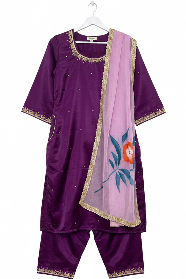 Purple Punjabi Suit - Enhanced Hanger Shot
