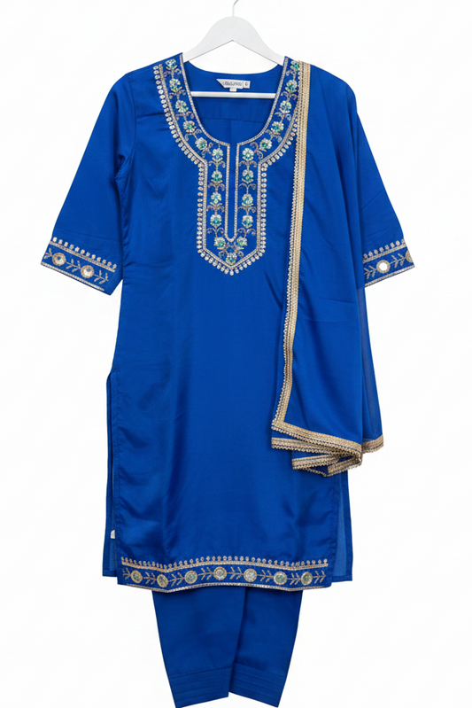 Royal Blue Punjabi Suit - Plain Salwar Hanger Shot