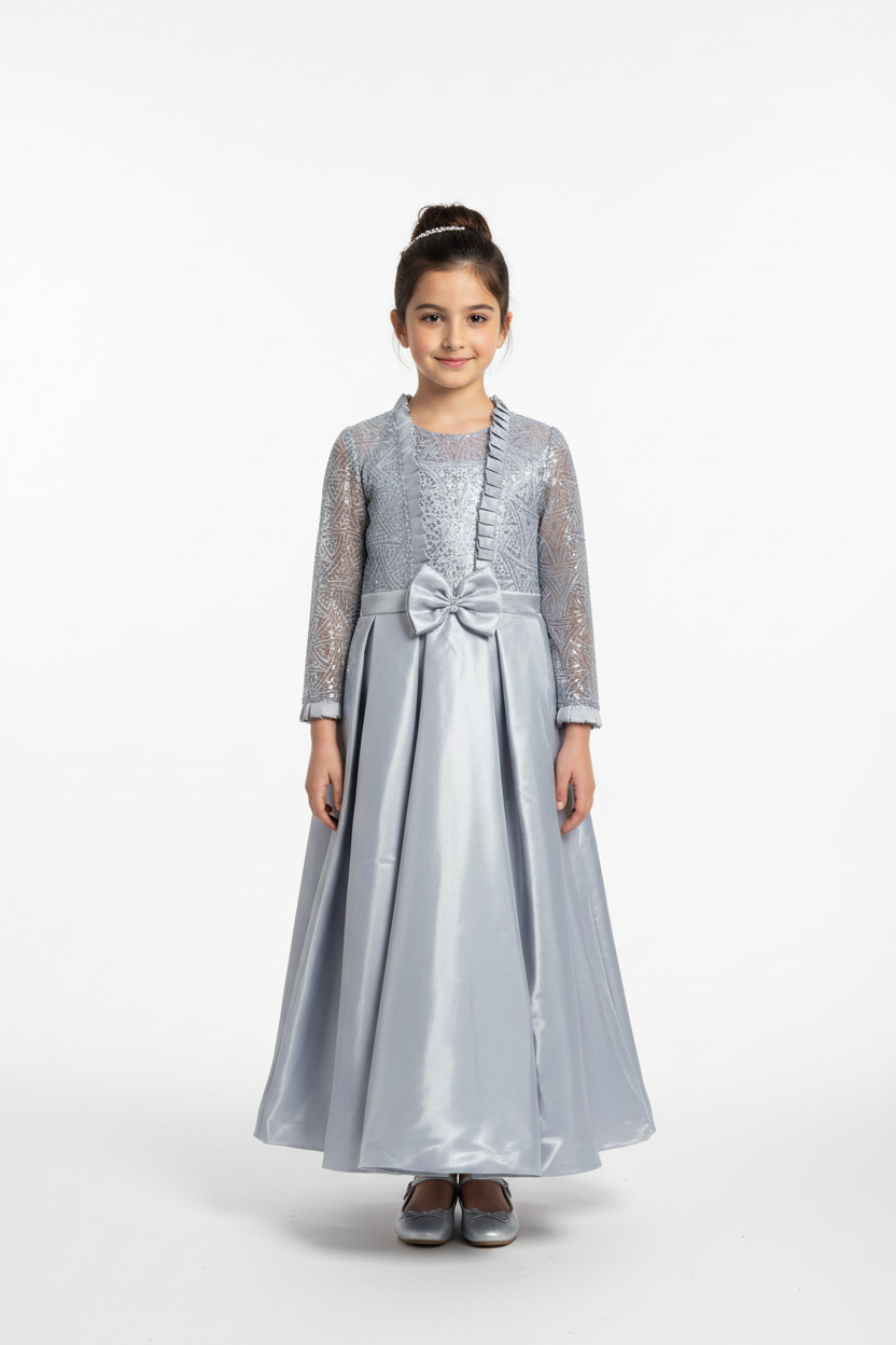 Silver Girls Party Dress